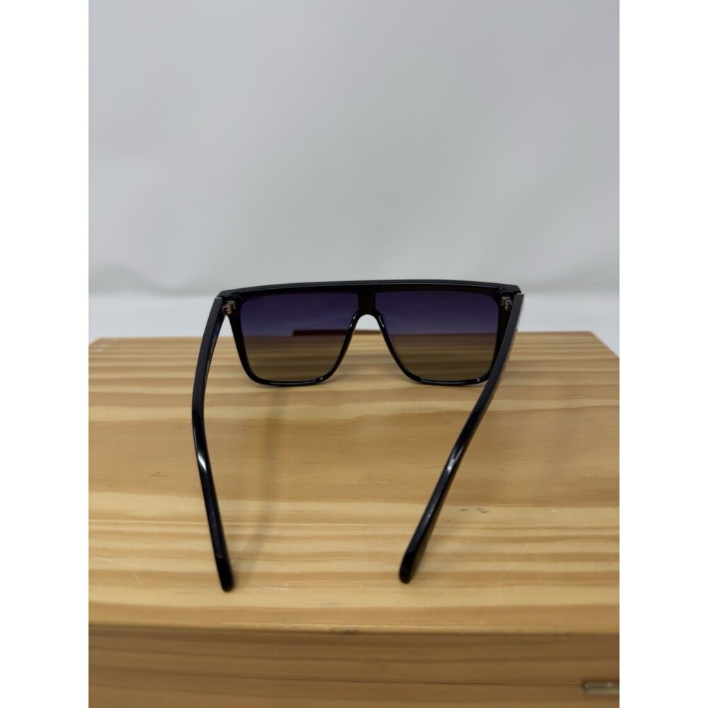 QUAY Australia Nightfall 1212 Sunglasses Flat Top Shield Black Smoke Polarized - Picture 3 of 9